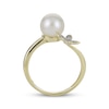 Thumbnail Image 3 of Cultured Pearl & Diamond Accent Flower Deconstructed Ring 10K Yellow Gold