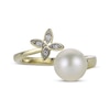 Thumbnail Image 4 of Cultured Pearl & Diamond Accent Flower Deconstructed Ring 10K Yellow Gold