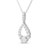 Thumbnail Image 2 of Milestones Diamond Teardrop Necklace 1/4 ct tw 10K White Gold 18&quot;