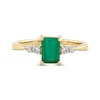 Thumbnail Image 3 of Emerald-Cut Emerald & Diamond Ring 1/6 ct tw 10K Yellow Gold