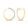 Thumbnail Image 3 of Diamond Open Loop Earrings 1/6 ct tw 10K Yellow Gold