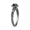 Thumbnail Image 2 of Ink & Ice Round-Cut Black Diamond Halo Engagement Ring 1-1/8 ct tw Black Rhodium-Plated 14K White Gold