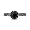 Thumbnail Image 4 of Ink & Ice Round-Cut Black Diamond Halo Engagement Ring 1-1/8 ct tw Black Rhodium-Plated 14K White Gold