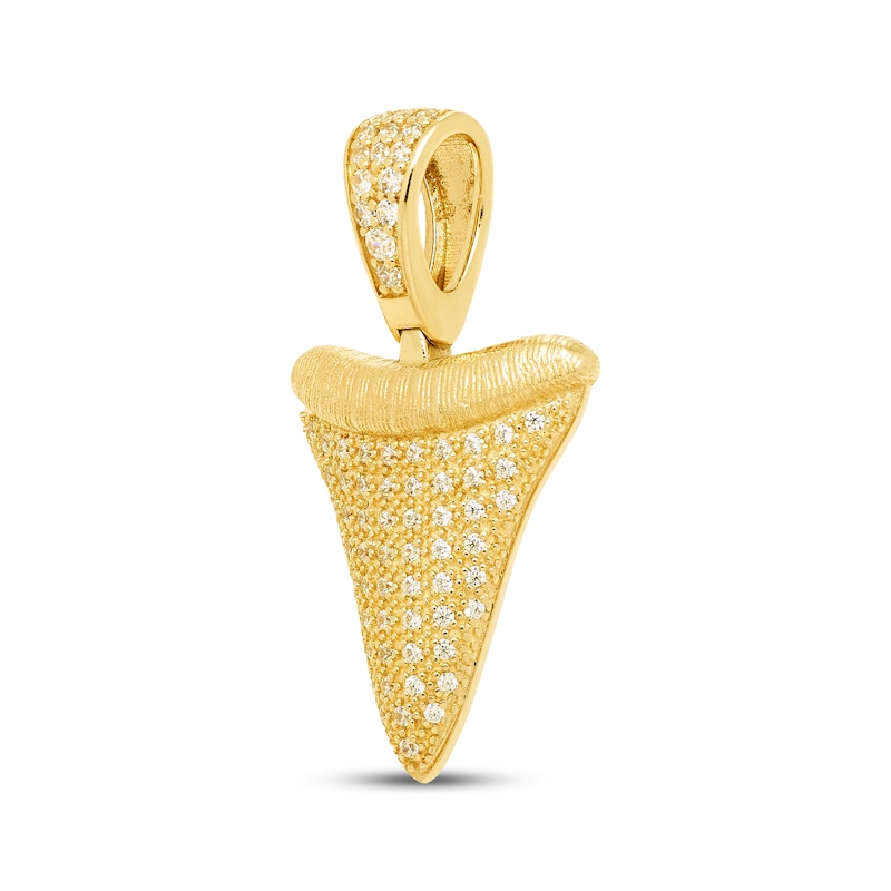 Main Image 2 of Men's Diamond Textured Shark Tooth Charm 1/4 ct tw 10K Yellow Gold