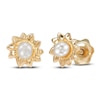 Thumbnail Image 1 of Children's Cultured Pearl Floral Stud Earrings 14K Yellow Gold