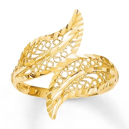 Filigree Leaf Ring 14K Yellow Gold