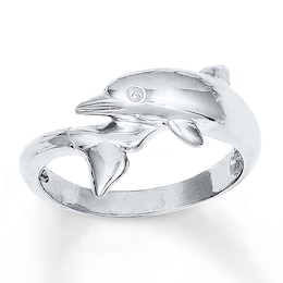 Dolphin Ring 14K White Gold