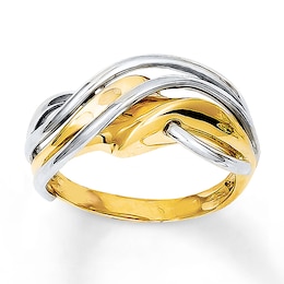 Dome Wave Ring 14K Two-Tone Gold