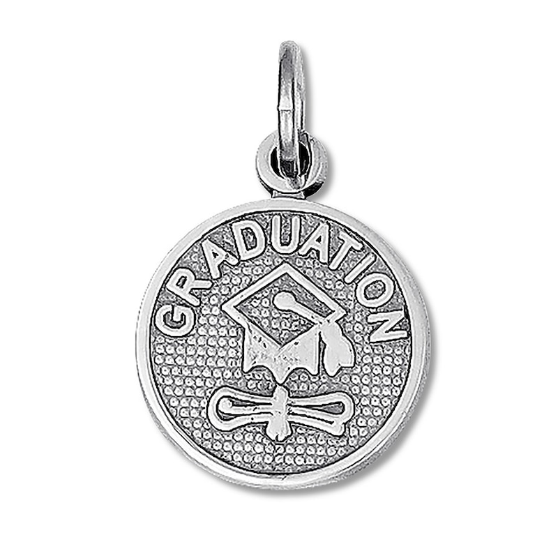 Main Image 1 of Graduation Charm 14K White Gold