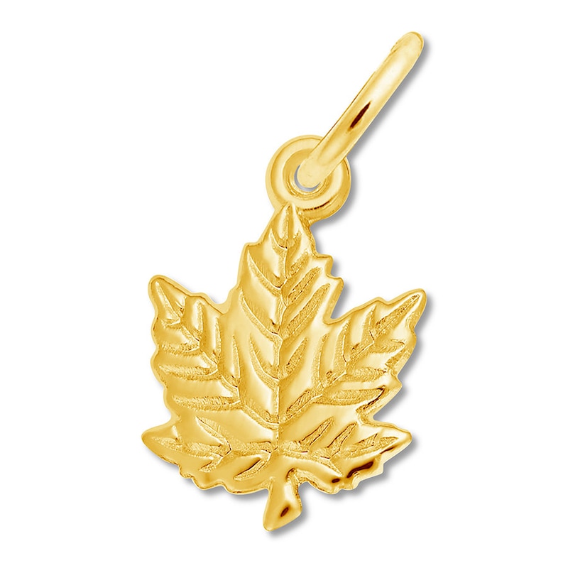 Main Image 1 of Maple Leaf Charm 14K Yellow Gold