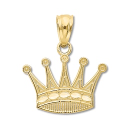 Crown Charm 14K Yellow Gold/Enamel