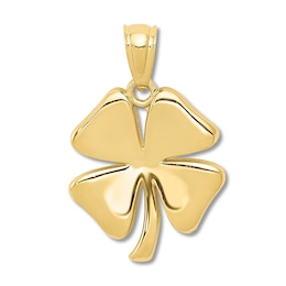 Lucky 4-Leaf Clover Charm 14K Yellow Gold