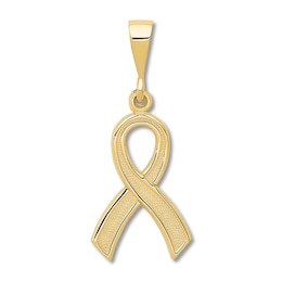 Awareness Ribbon Charm 14K Yellow Gold