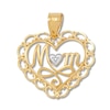 Thumbnail Image 1 of &quot;Mom&quot; Heart Charm 10K Yellow Gold