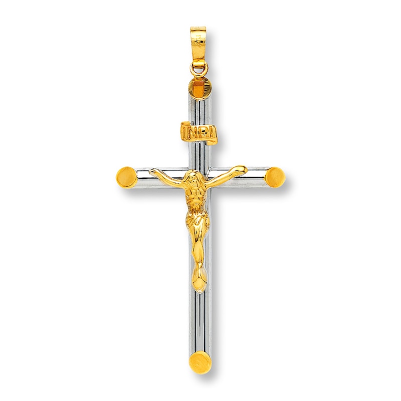 Main Image 1 of Crucifix Charm 14K Two-Tone Gold