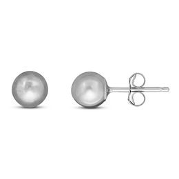 Ball Stud Earrings 14K White Gold 5mm