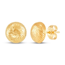 Dome Stud Earrings 14K Yellow Gold 8.5mm