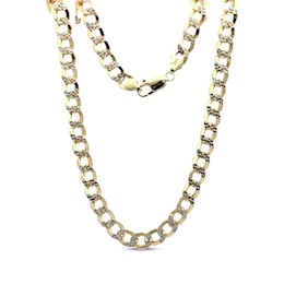 Curb Chain Necklace Semi-Solid 10K Yellow Gold 18&quot;