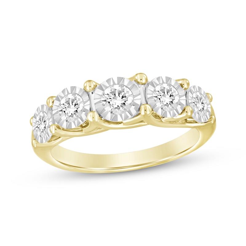 Round-Cut Diamond Anniversary Band 1 ct tw 10K Yellow Gold | Kay