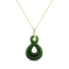 Thumbnail Image 1 of Jade & Diamond Accent infinity Necklace 14K Yellow Gold 18&quot;