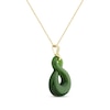 Thumbnail Image 2 of Jade & Diamond Accent infinity Necklace 14K Yellow Gold 18&quot;