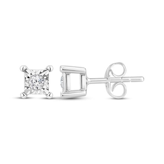 Diamond Solitaire Stud Earrings 1/6 ct tw Sterling Silver (J/I3)