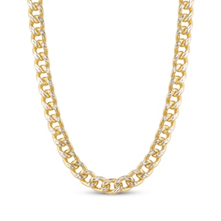 Hollow Figaro Chain Necklace 14K Yellow Gold 20