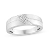 Thumbnail Image 1 of Men's Diamond Diagonal Wedding Ring 1/15 ct tw 10K White Gold