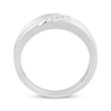 Thumbnail Image 3 of Men's Diamond Diagonal Wedding Ring 1/15 ct tw 10K White Gold