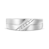 Thumbnail Image 4 of Men's Diamond Diagonal Wedding Ring 1/15 ct tw 10K White Gold