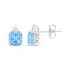 Thumbnail Image 2 of Cushion-Cut Swiss Blue Topaz & White Lab-Created Sapphire Stud Earrings Sterling Silver
