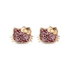 Thumbnail Image 1 of Children's Hello Kitty Pink Glitter Stud Earrings 14K Yellow Gold