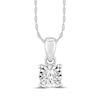 Thumbnail Image 1 of Lab-Grown Diamonds by KAY Round-Cut Solitaire Necklace & Stud Earrings Set 1/3 ct tw Sterling Silver (I/SI2)