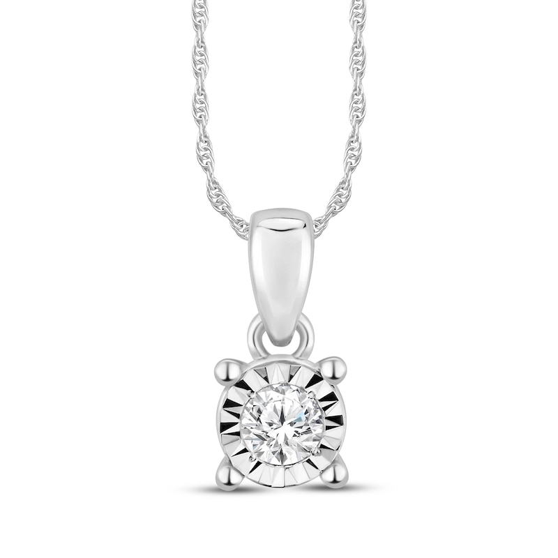 Lab-Grown Diamonds by KAY Round-Cut Solitaire Necklace & Stud Earrings Set 1/3 ct tw Sterling Silver (I/SI2)