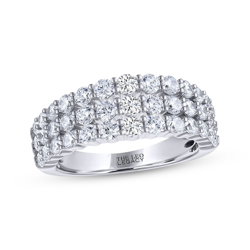 THE LEO Legacy Lab-Created Diamond Three-Row Anniversary Ring 2 ct tw 14K White Gold