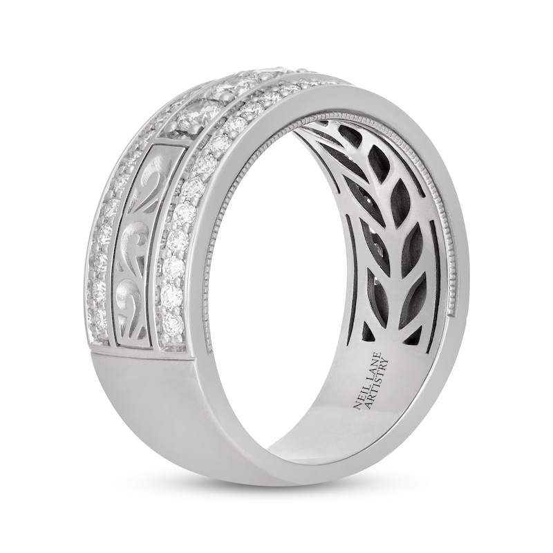 Main Image 2 of Men's Neil Lane Artistry Lab-Grown Diamond Wedding Band 1 ct tw 14K White Gold