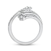 Thumbnail Image 3 of Pear-Shaped & Round-Cut Diamond Deconstructed Bypass Ring 5/8 ct tw 10K White Gold