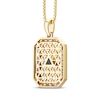 Thumbnail Image 2 of Men's White & Black Diamond Jesus Octagon Necklace 1/3 ct tw 10K Yellow Gold 22"