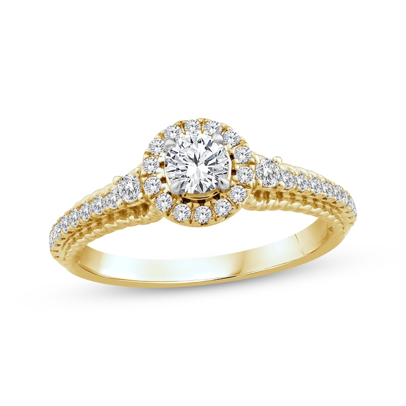 Threads of Love Round-Cut Diamond Engagement Ring 5/8 ct tw 14K Yellow Gold