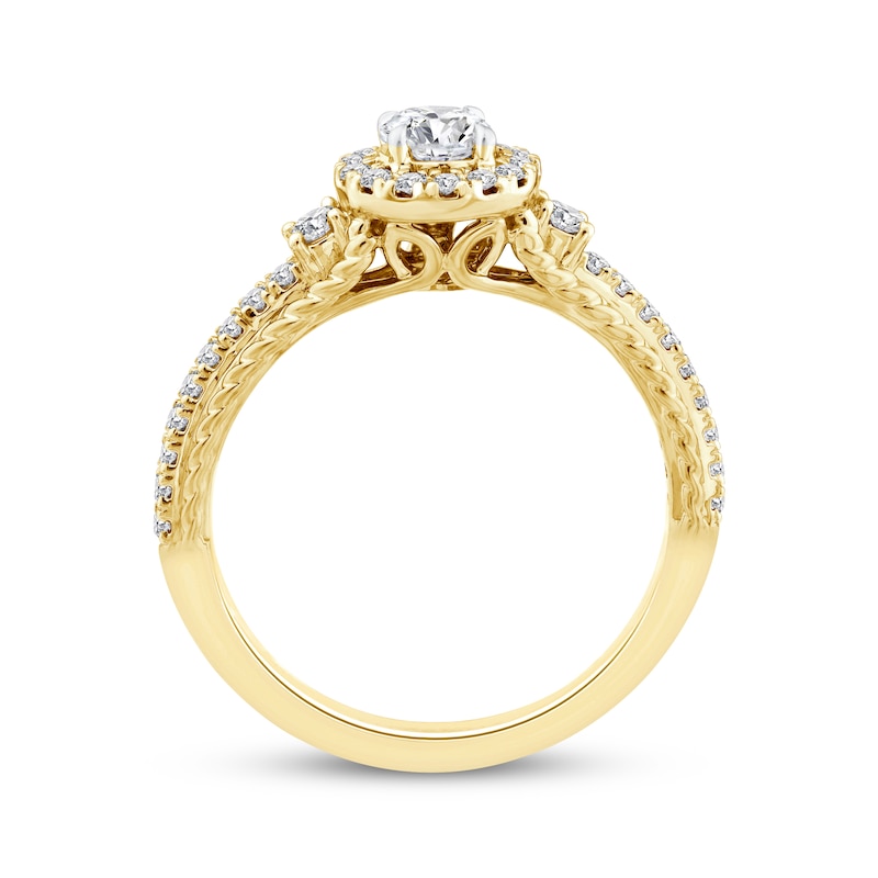 Threads of Love Round-Cut Diamond Engagement Ring 5/8 ct tw 14K Yellow Gold