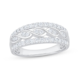 Diamond Twist Anniversary Ring 1/2 ct tw 10K White Gold