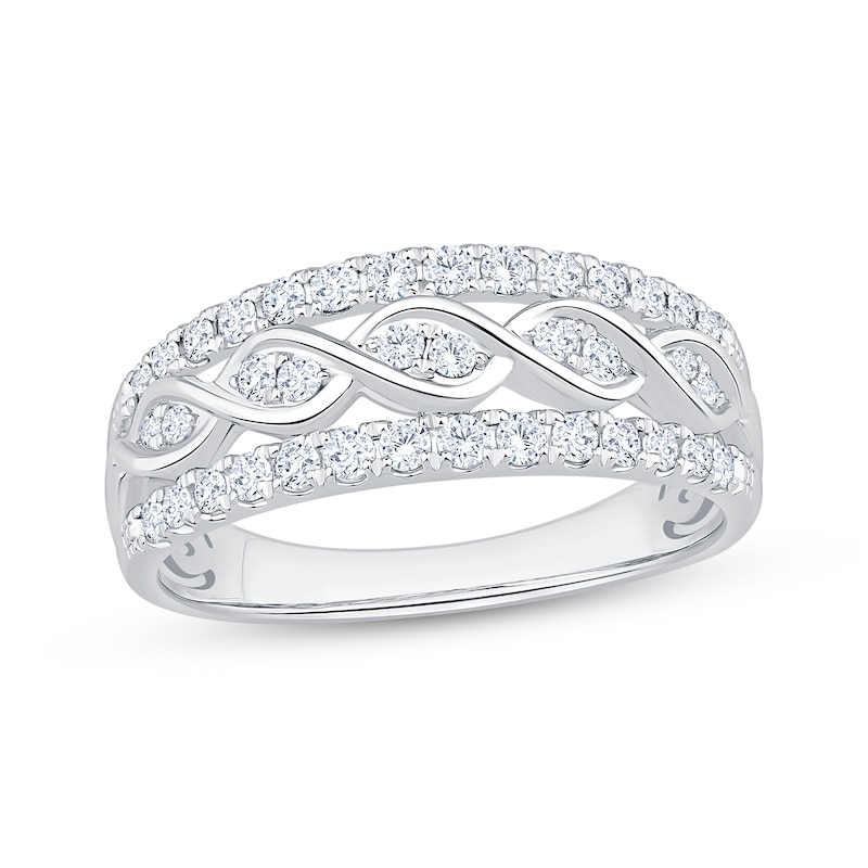 Main Image 1 of Diamond Twist Anniversary Ring 1/2 ct tw 10K White Gold