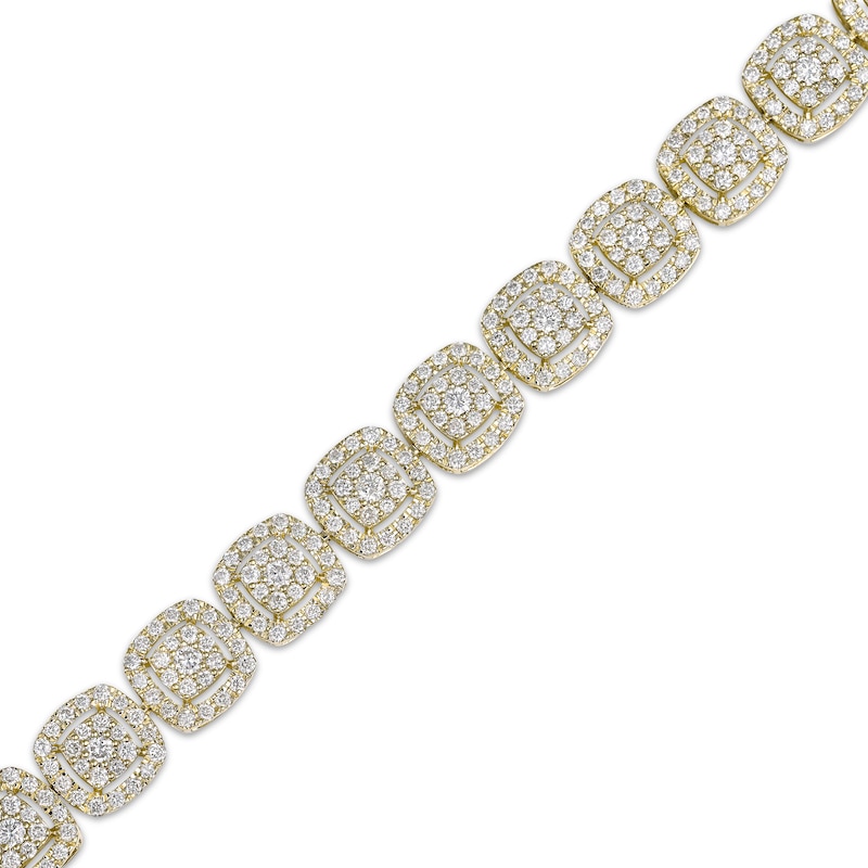 Main Image 2 of Multi-Diamond Cushion Link Bracelet 5 ct tw 10K Yellow Gold 7&quot;