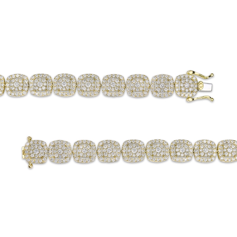 Main Image 3 of Multi-Diamond Cushion Link Bracelet 5 ct tw 10K Yellow Gold 7&quot;