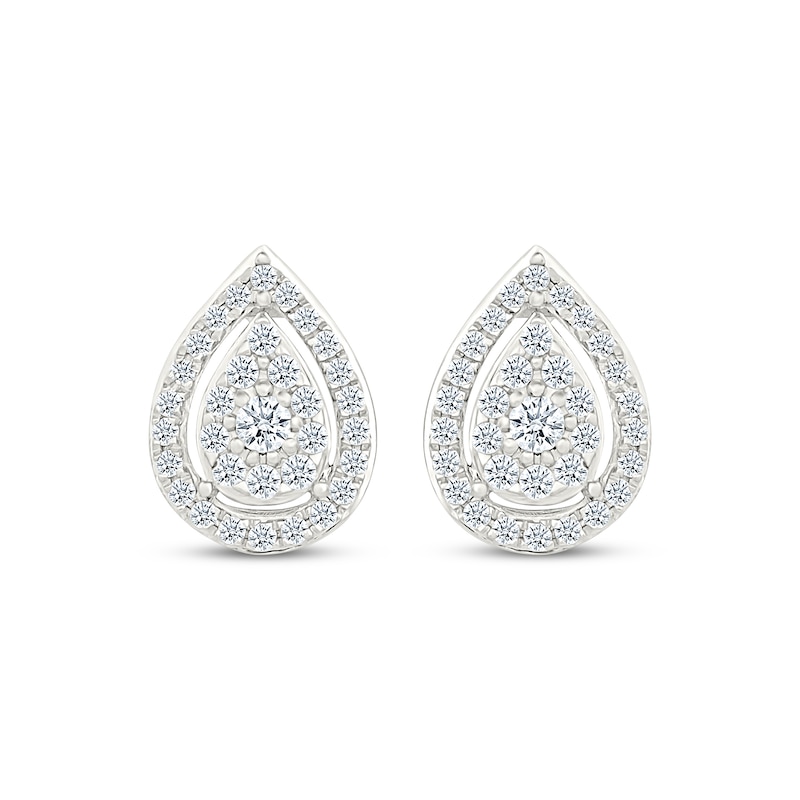 Lab-Grown Diamonds by KAY Multi-Stone Pear-Shaped Stud Earrings 1/2 ct tw Sterling Silver