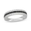 Thumbnail Image 1 of Neil Lane White & Black Diamond Three-Row Anniversary Ring 1 ct tw 14K White Gold