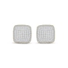 Thumbnail Image 2 of Men's Multi-Diamond Cushion-Shaped Stud Earrings 1/4 ct tw 10K Yellow Gold