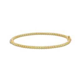 Hollow Bead Bangle Bracelet 3mm 10K Yellow Gold