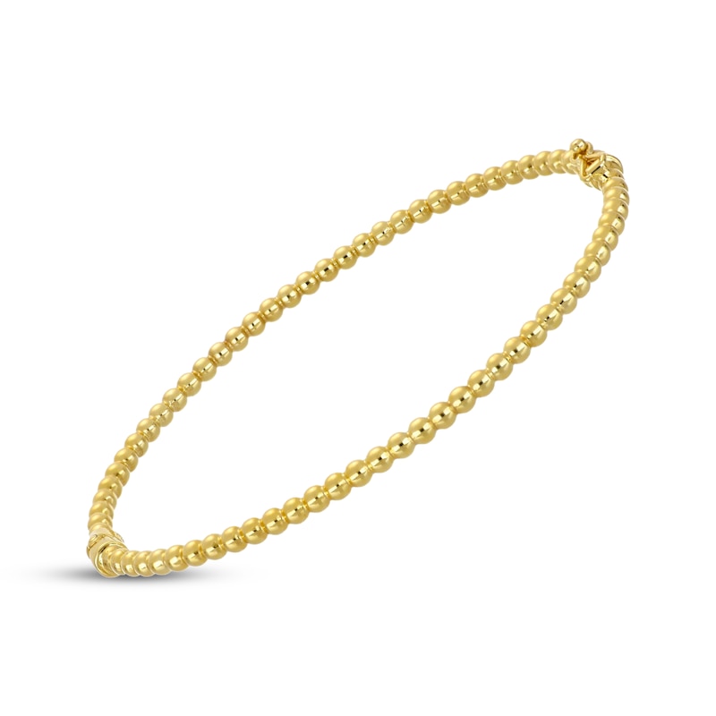 Main Image 2 of Hollow Bead Bangle Bracelet 3mm 10K Yellow Gold