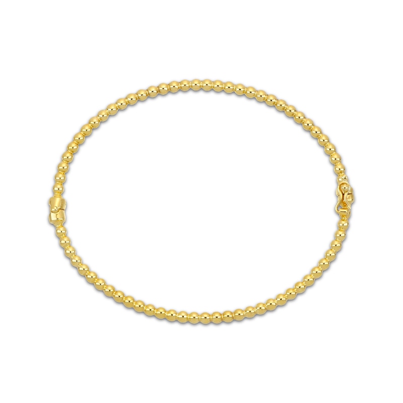 Main Image 3 of Hollow Bead Bangle Bracelet 3mm 10K Yellow Gold